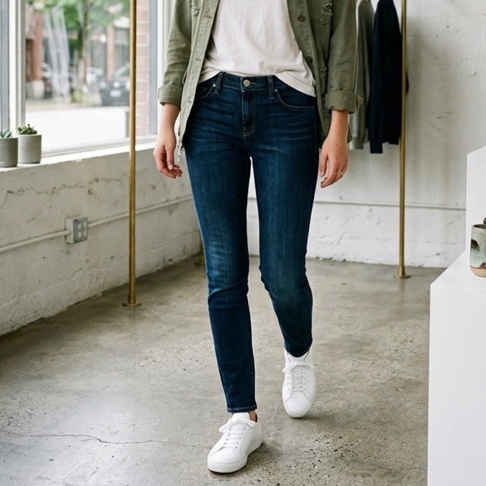 Current/Elliott The Skinny Campus Jeans Dark Wash Stretch Denim - Size 30